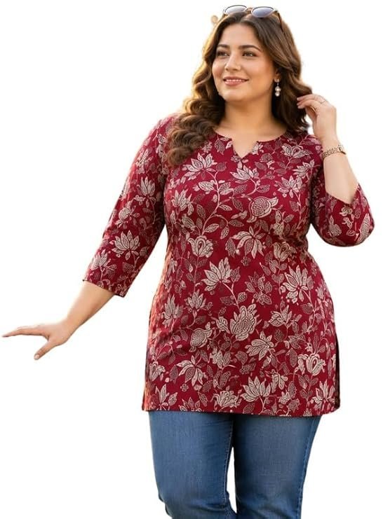Floral printed short kurti
