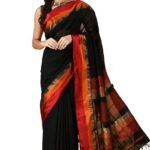 Womens Maheshwari Silk Cotton Handloom Hanwoven Saree With blouse piece