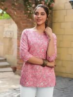 Women Short Kurti | Cotton Blend Printed Tunic Top | Trendy Casual Top | Casual & Office Wear Ethnic Top for Jeans - Image 2