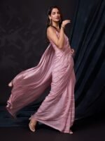 Women's Silk Sequins Embroidery Stripted Saree with Blouse Piece - Image 3
