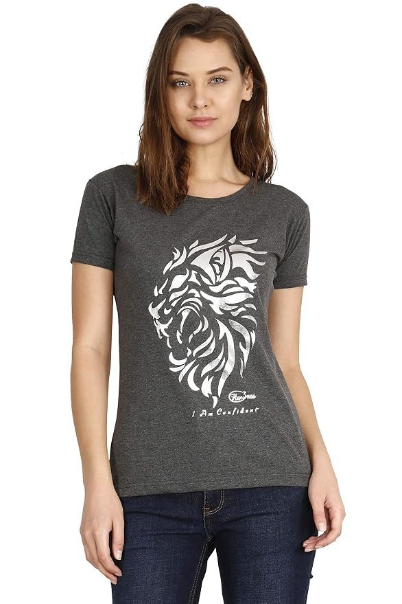 81VV4xM71lL._SY879_.jpg Women's Cotton Printed Round Neck Half Sleeve T-Shirt - Image 1